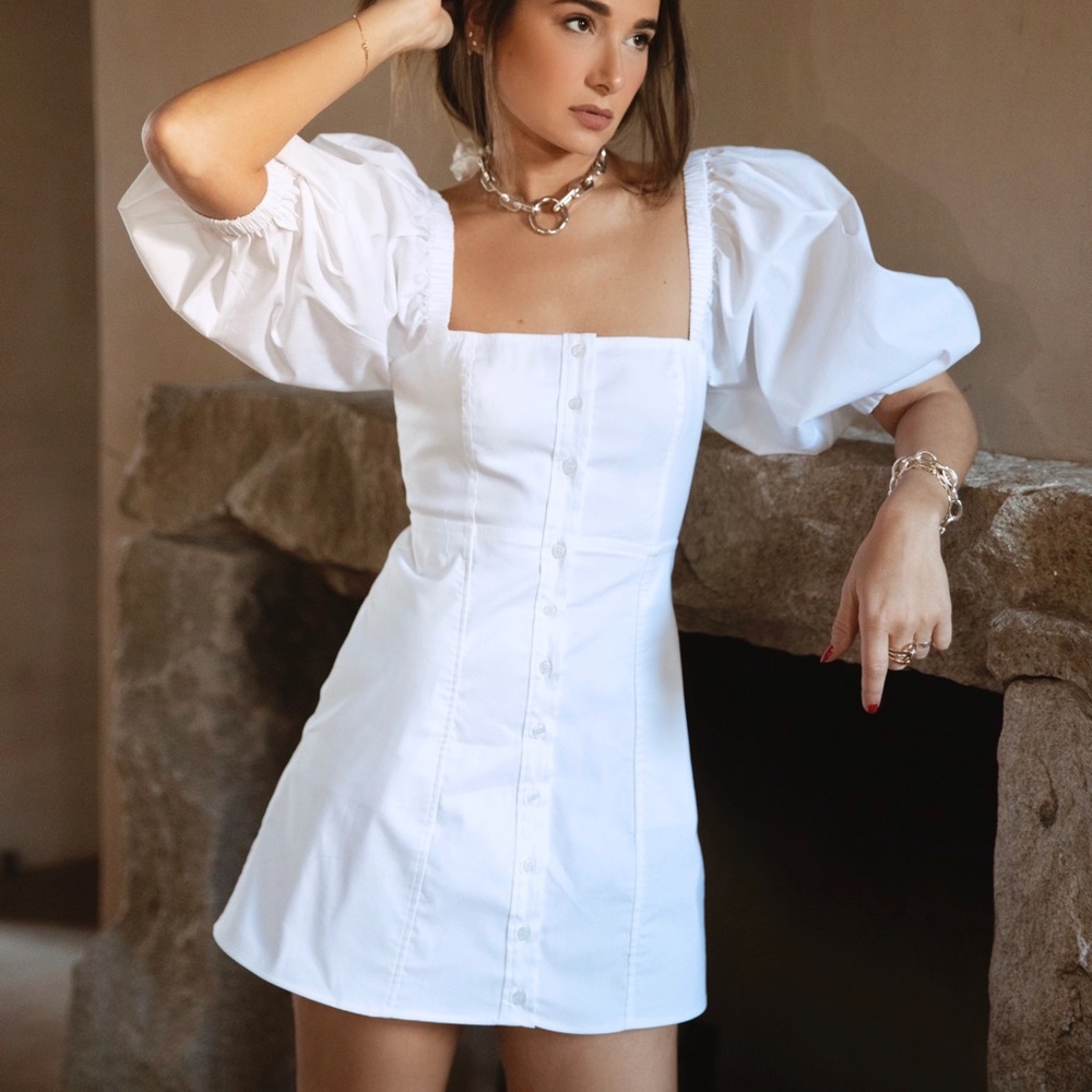 Danielle Bernstein Puff Sleeve Mini Dress
